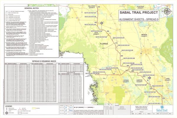 [Spread 5: Gilchrist to Lake and Citrus Co., FL including Citrus County Pipeline, 29.005121, -82.341052]