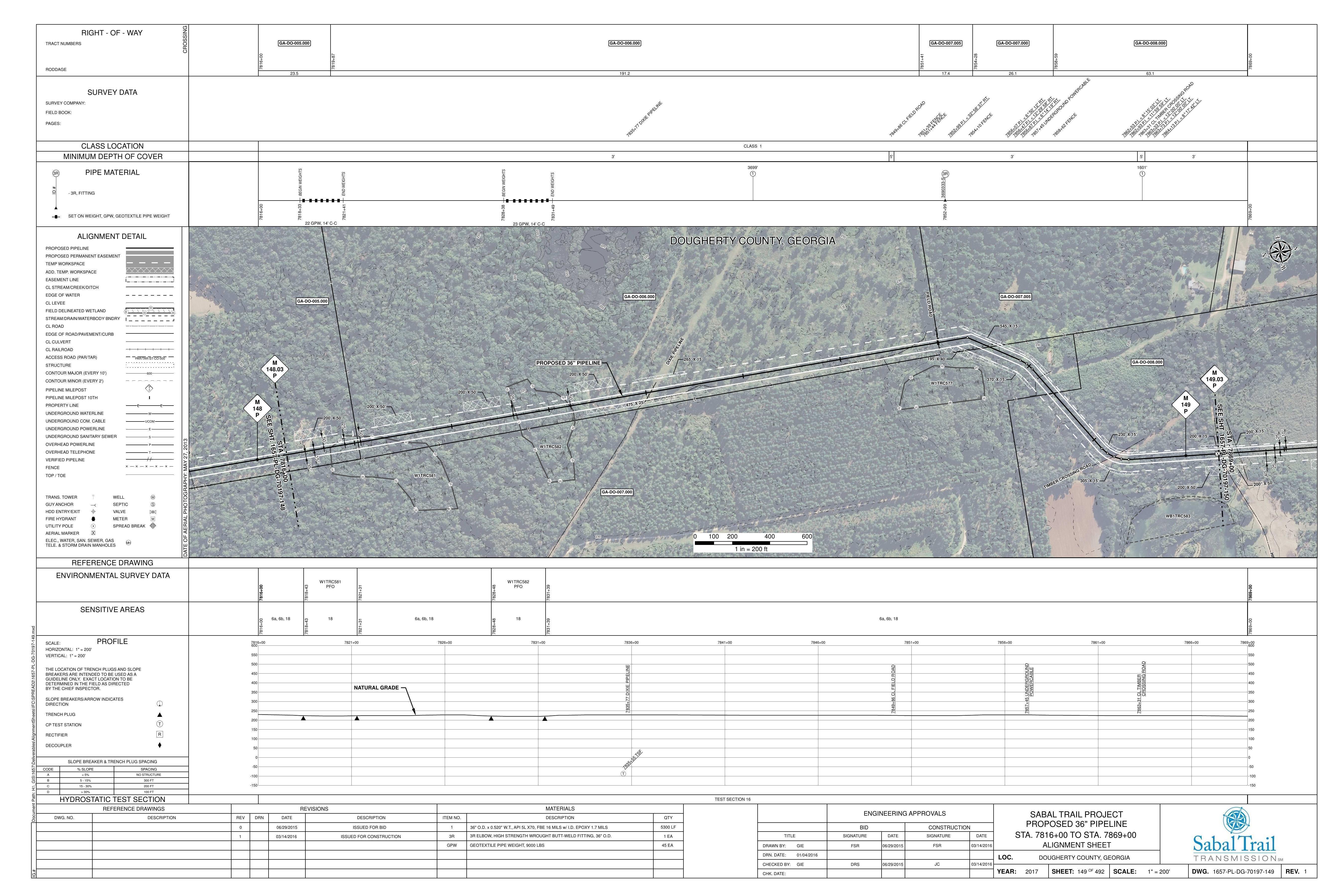 1657-PL-DG-70197-149, STA. 7816+00 TO STA. 7869+00, MP 148, MP 148.03, MP 149, MP 149.03, 7835+77 DIXIE PIPELINE, CROSSING ROAD, DOUGHERTY COUNTY, GEORGIA