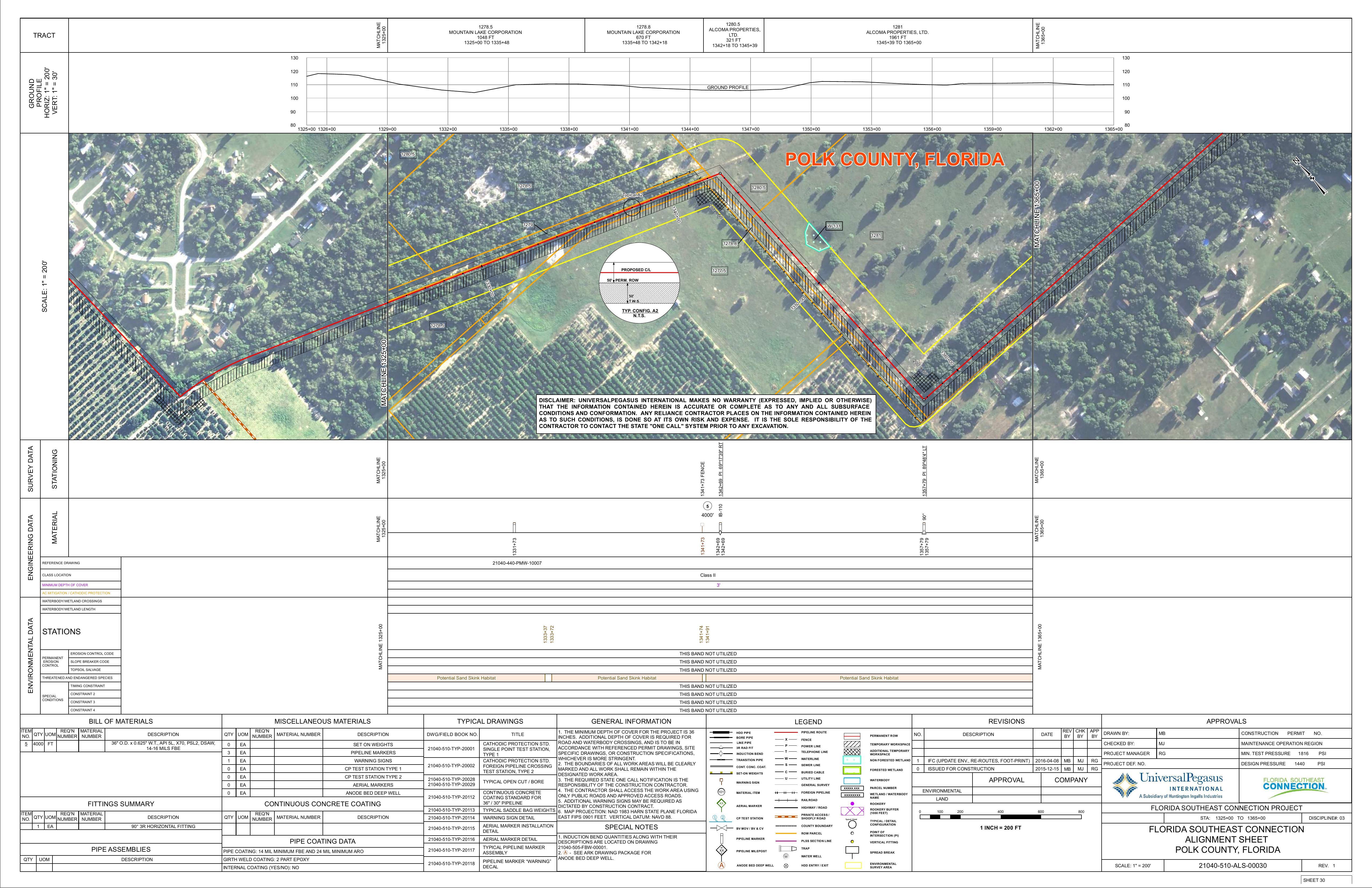 21040-510-ALS-00030 STA: 1325+00 TO 1365+00, POLK COUNTY, FLORIDA