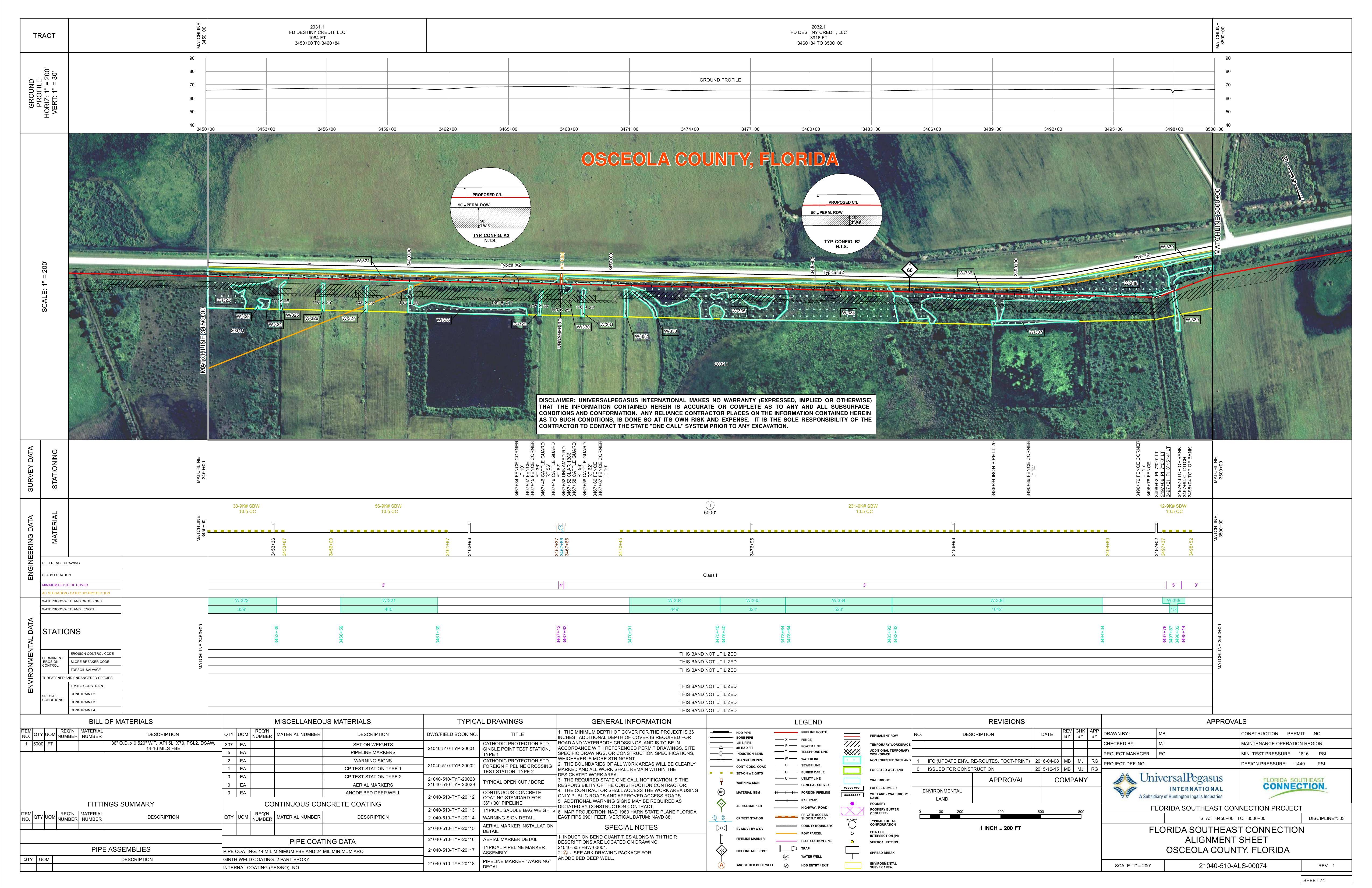 21040-510-ALS-00074 STA: 3450+00 TO 3500+00, OSCEOLA COUNTY, FLORIDA