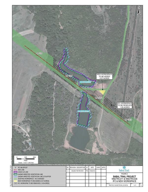 WB2TRC311 & WB2TRC036, EXISTING WORKSPACE - NO CHANGES, NEW WORKSPACE TO BE ADDED (0.07 ACRES), IFC & NEW WORKSPACE, Terrell County, GA