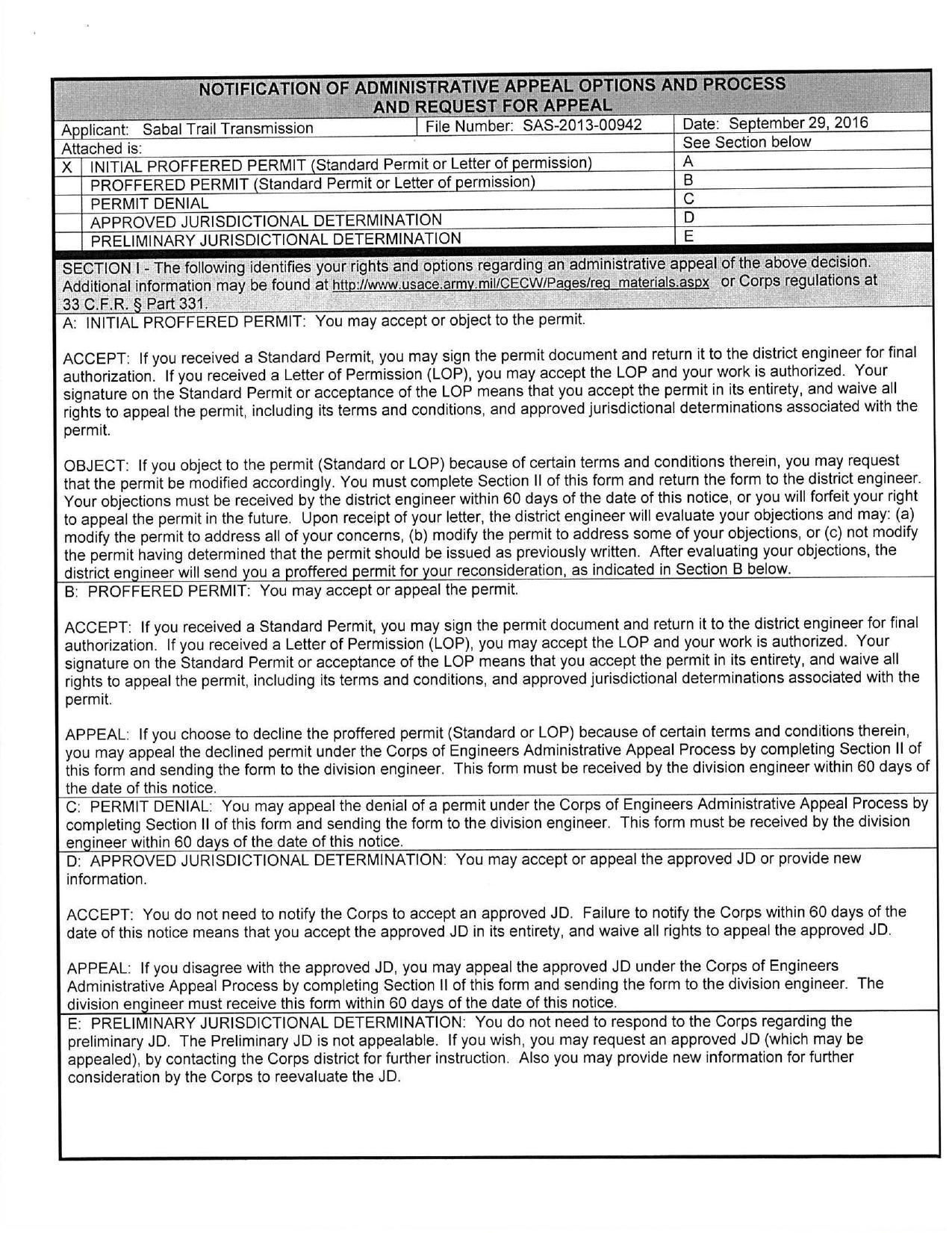 USACE Administrative Appeal Process (1 of 2)