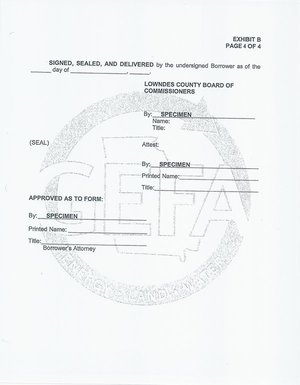 [Specimen Promissory Note (4 of 4)]