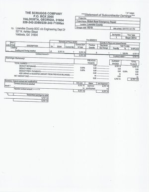 [Scruggs Company: Statement of Subcontractor Earnings (3 of 5)]