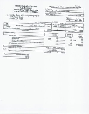 [Scruggs Company: Statement of Subcontractor Earnings (4 of 5)]