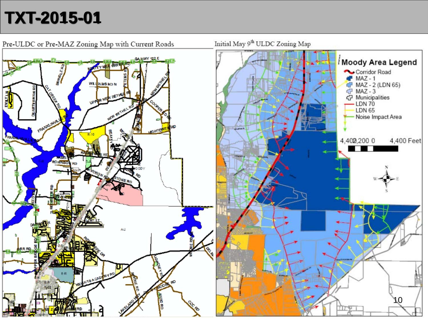 Pre-MAZ Zoning Map with Current Road and Intiial May 9th ULDC Zoning Map