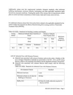 [Applicatble standards for heavy manufacturing and a wastewater treatment plant]