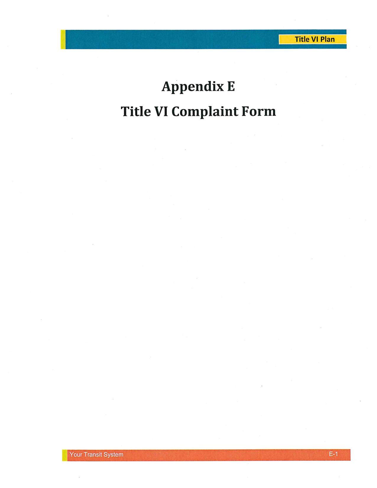 Appendix E