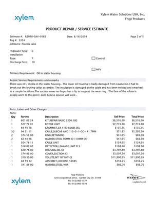 [PRODUCT REPAIR / SERVICE ESTIMATE 1 of 4]