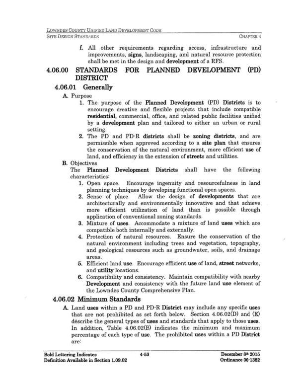 Standards for Planned Development (PD) District