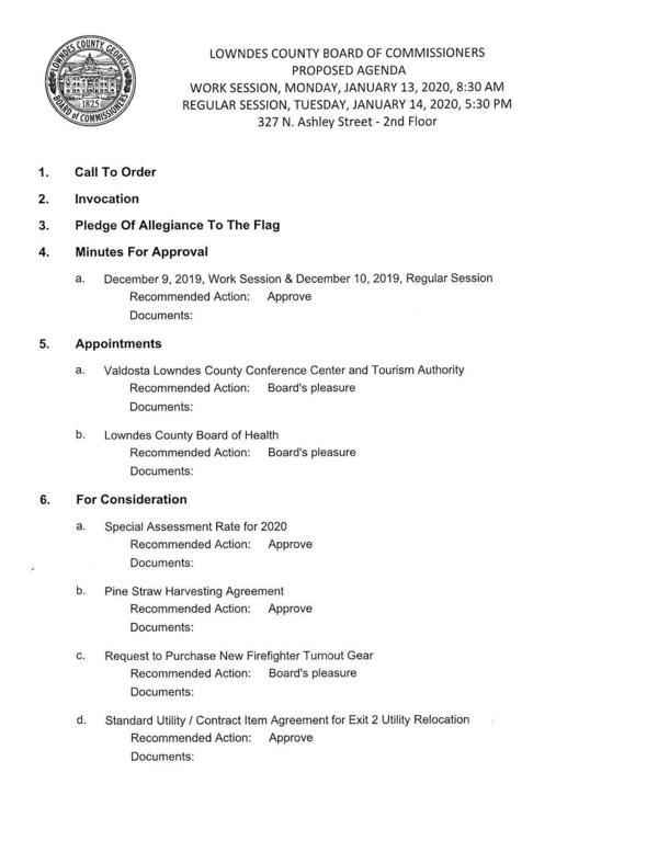 PROPOSED AGENDA