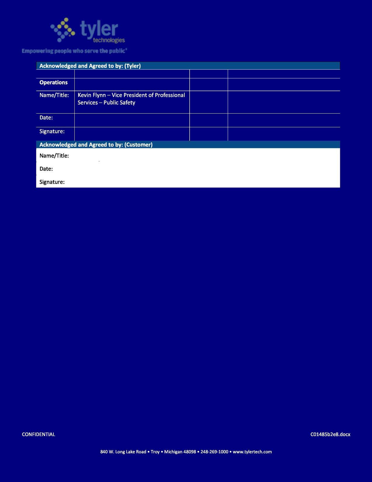 Signature form for Tyler Technologies