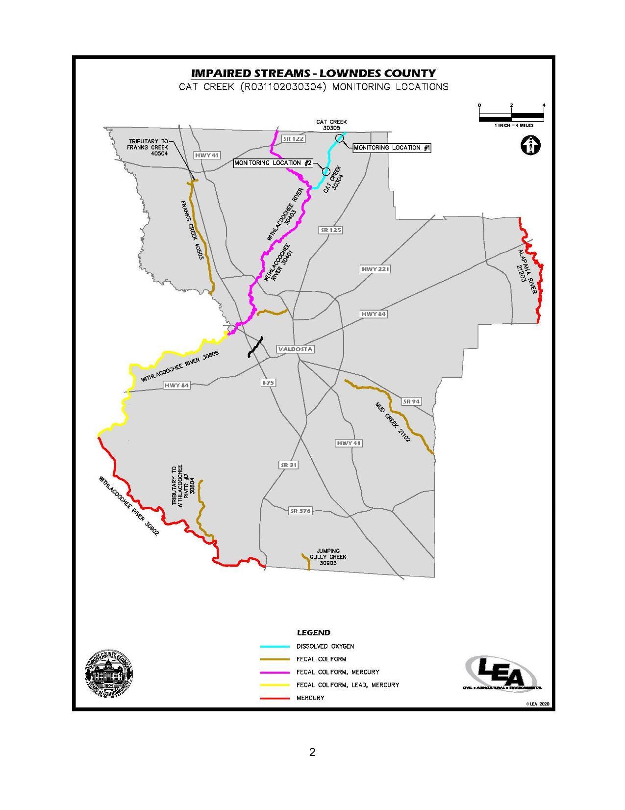 Map: CAT CREEK (R031102030304) MONITORING LOCATIONS