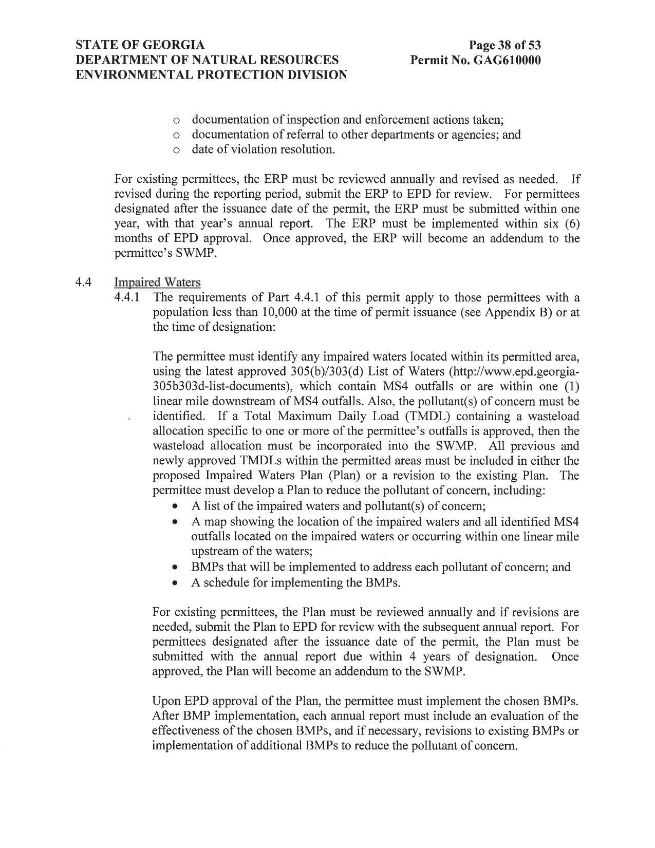 population less than 10,000 at the time of permit issuance (see Appendix B) or at