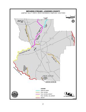 [Map: JUMPING GULLY CREEK (R031102030903) SAMPLING LOCATIONS]