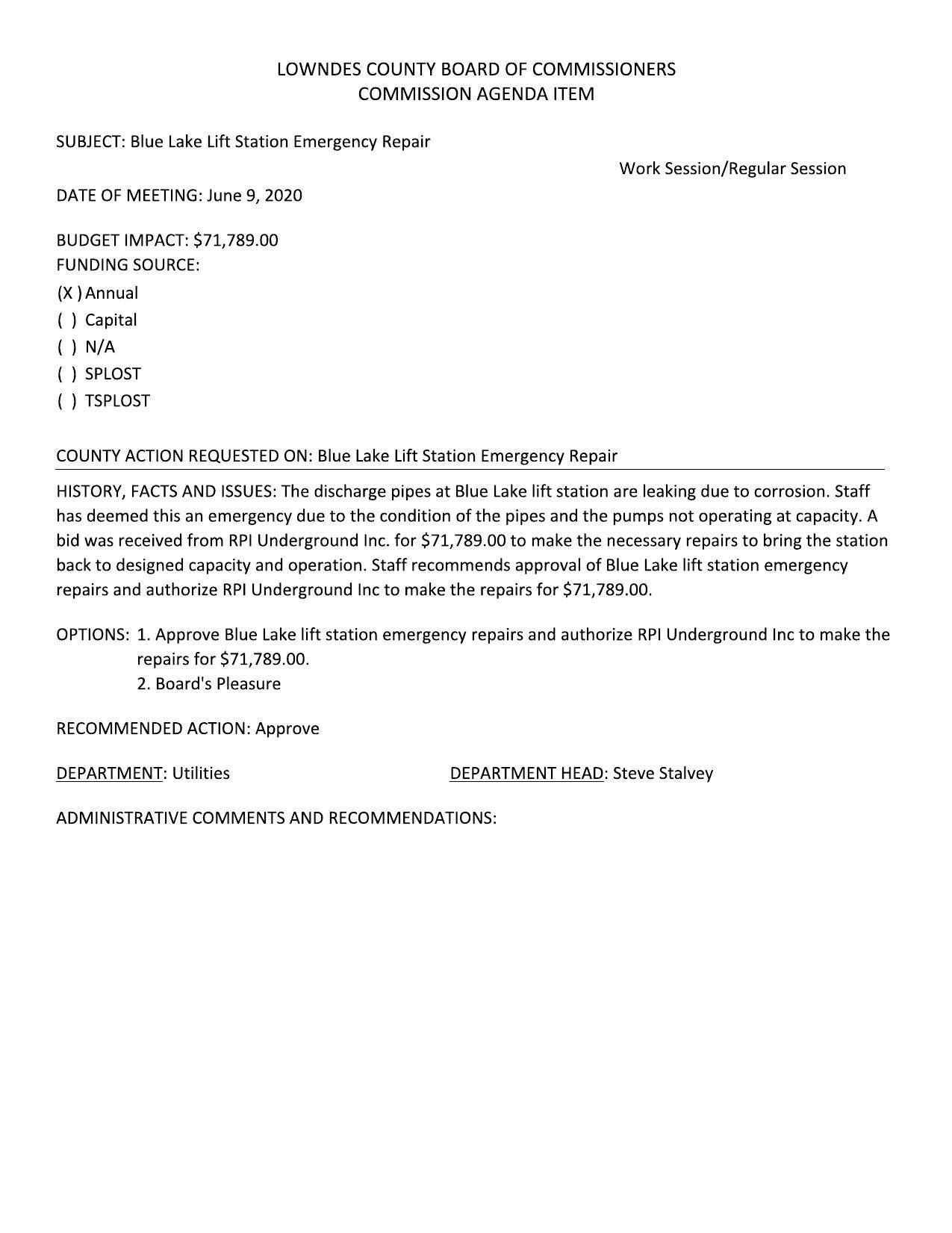 BUDGET IMPACT: $71,789.00