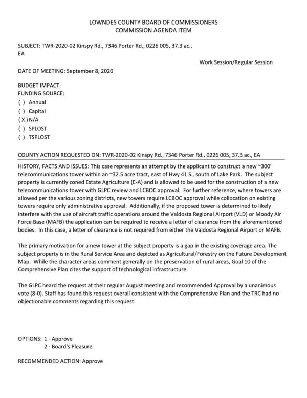 [GLPC for 8:0; staff & TRC for. A gap in coverage area by whom?]