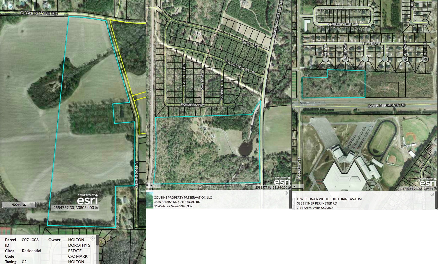 [Rezonings: REZ-2020-17 3833 Inner Perimeter Road; REZ-2020-19 3435 Bemiss Knights Academy; REZ-2020-20 6712 Clyattstone Road]