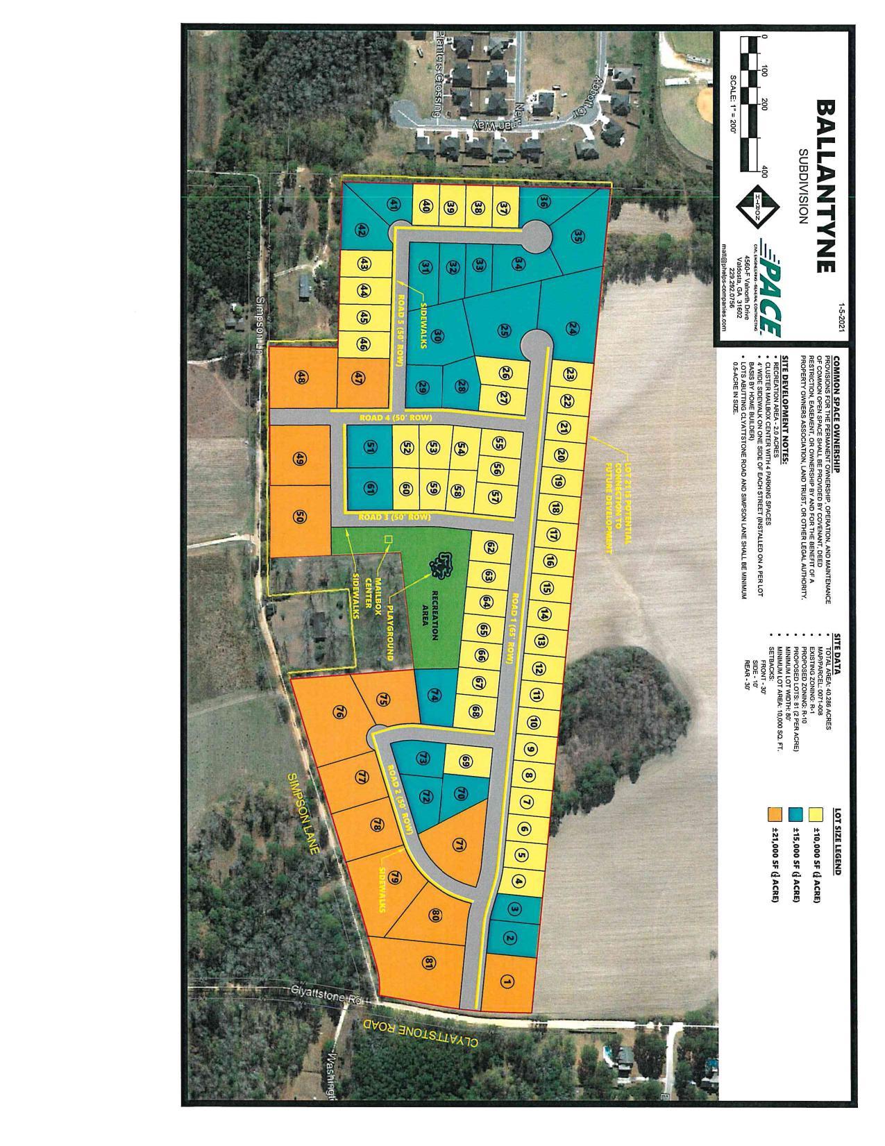 Site Plan with less open space