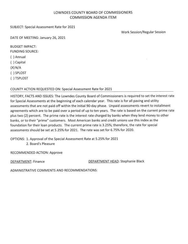 [For paving and utility assessments not paid off within 90 days: 5.25%, down from 6.75%.]