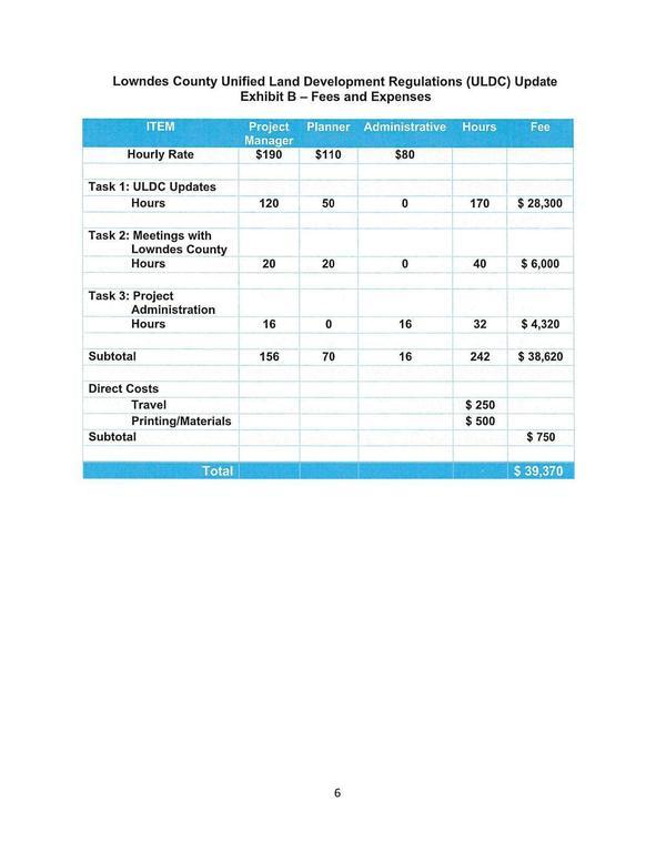 Exhibit B Fees and Expenses, ULDC consultant