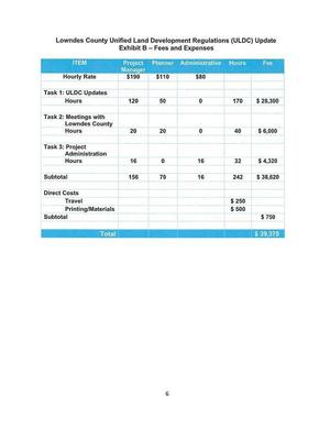 [Exhibit B Fees and Expenses, ULDC consultant]