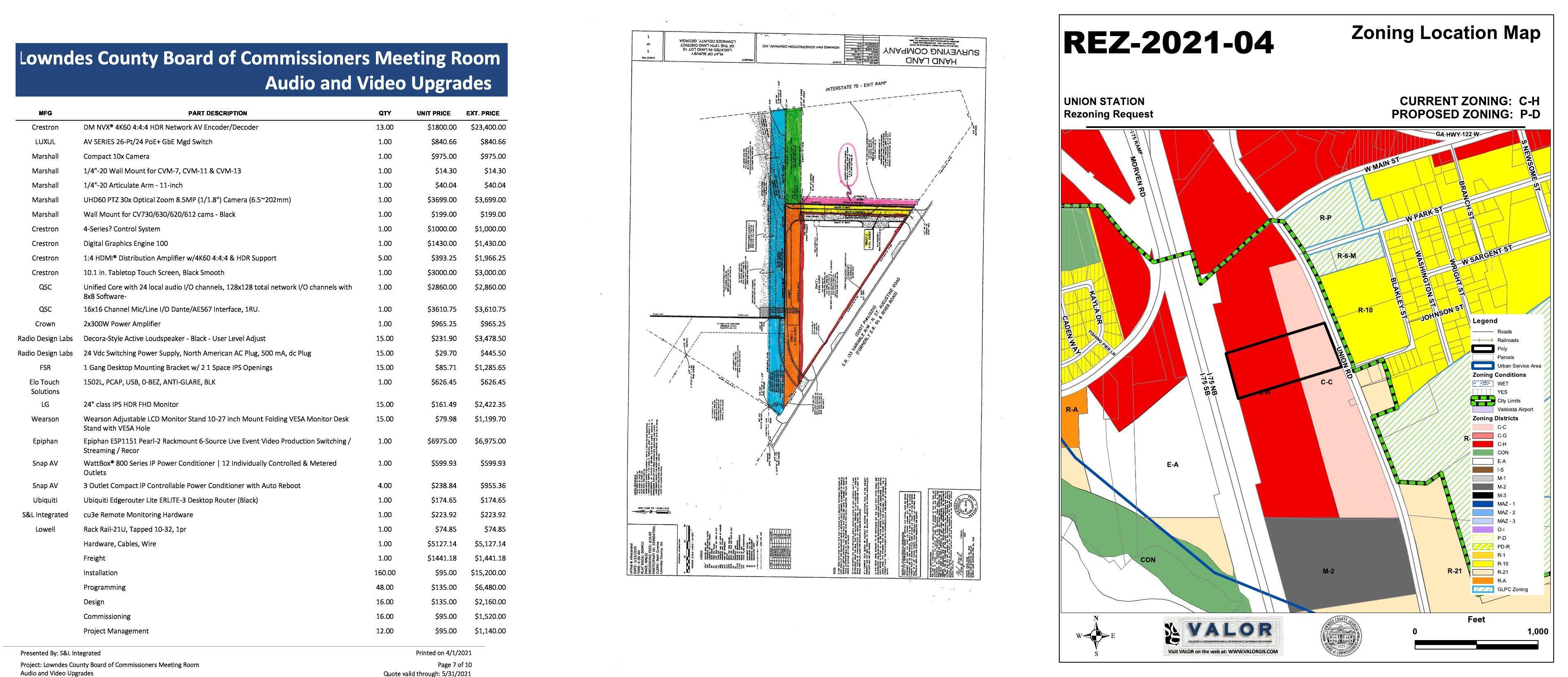 Rezoning, quit claim, audio-visual