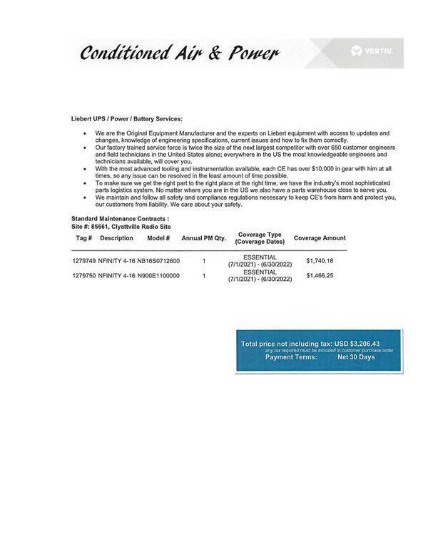 Clyattville site: $3,206.43/year