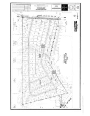 [Preliminary Parcel Layout: 25' undisturbed channel, retention pond]