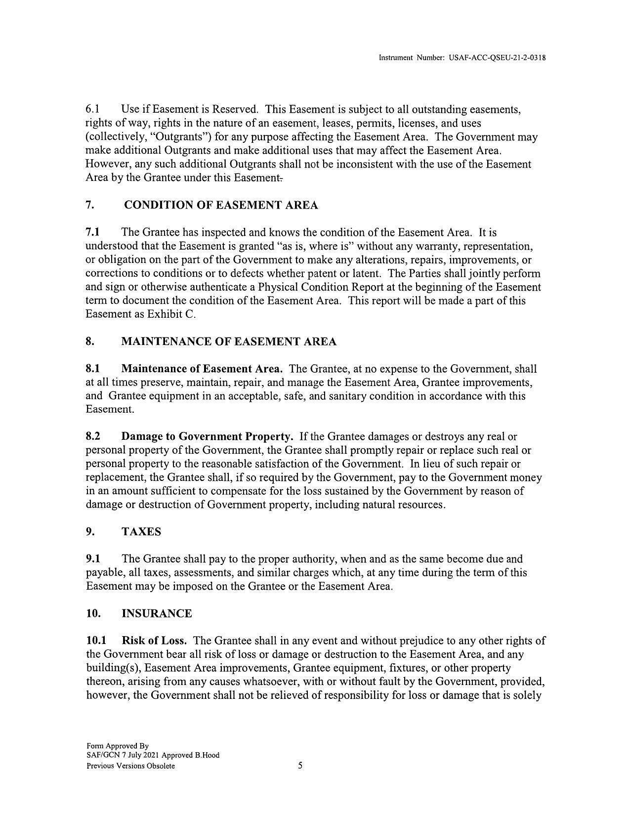 8. Maitenance of Easement Area