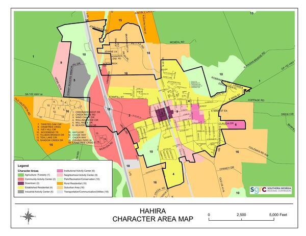 [Hahira Character Area Map, courtesy Elizabeth Backe, SGRC]