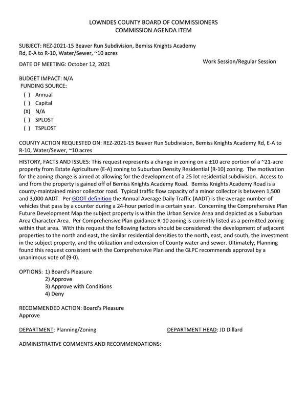 [BUDGET IMPACT: N/A, 25 lot residential subdivision.]