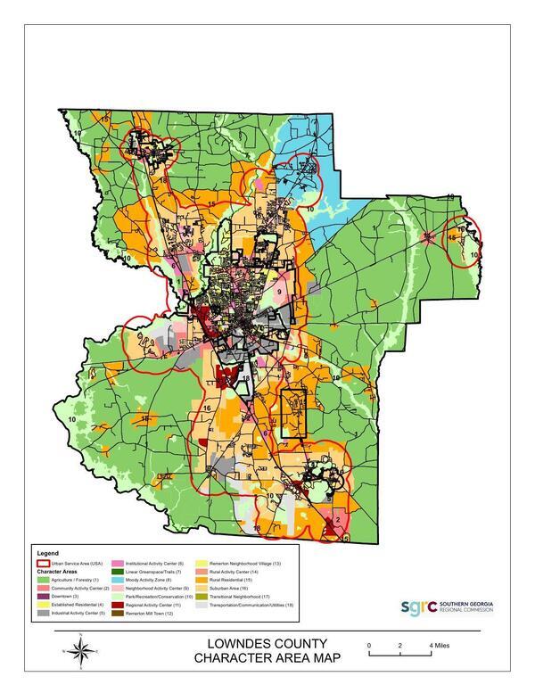 LOWNDES COUNTY CHARACTER AREA MAP