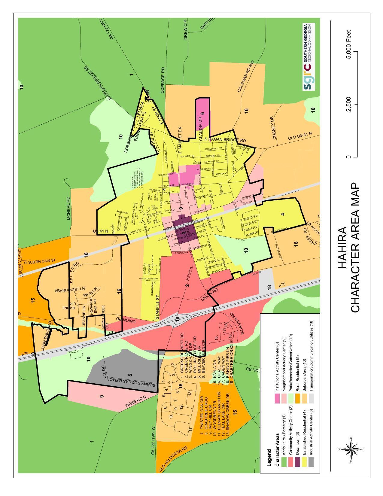 HAHIRA CHARACTER AREA MAP