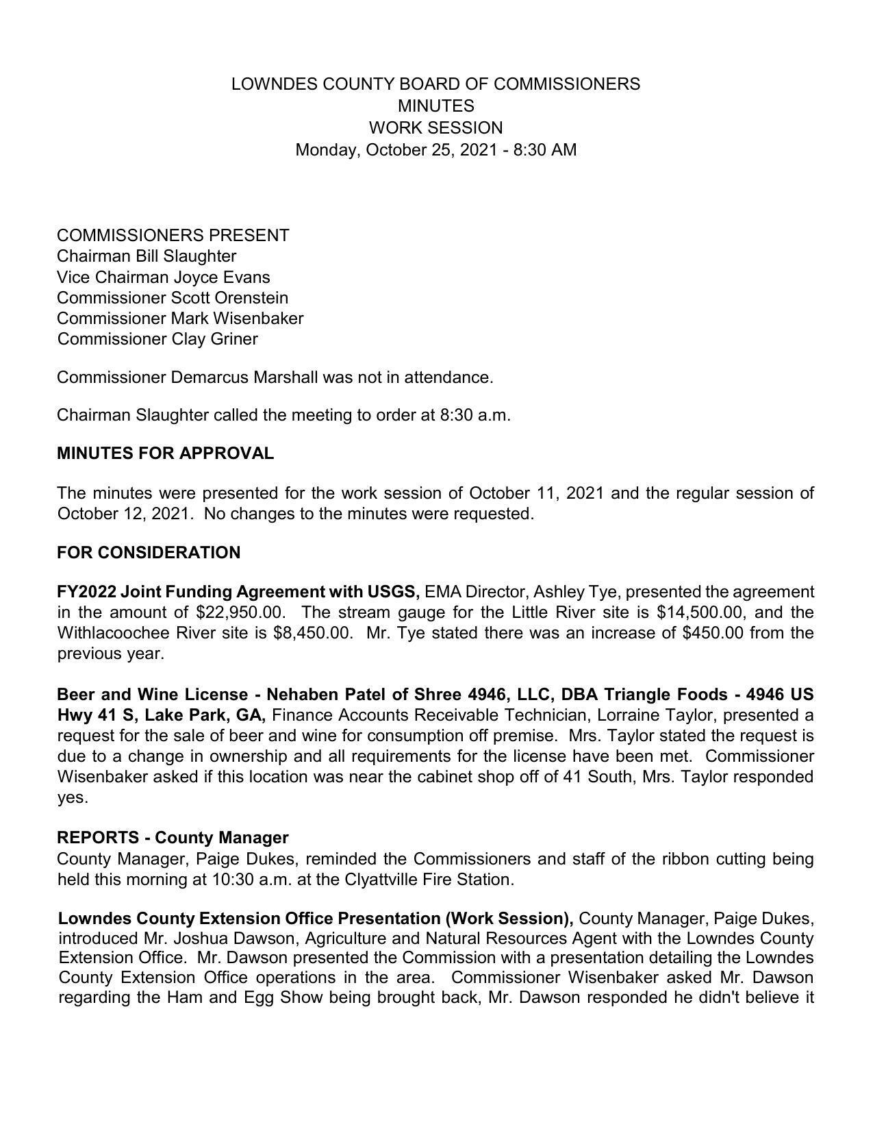 FY2022 Joint Funding Agreement with USGS, EMA Director, Ashley Tye, presented the agreement