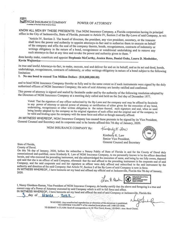 On this 7th day of January, 2020, before the subscriber a Notary Public of State of Florida in and for the County of Duval duly