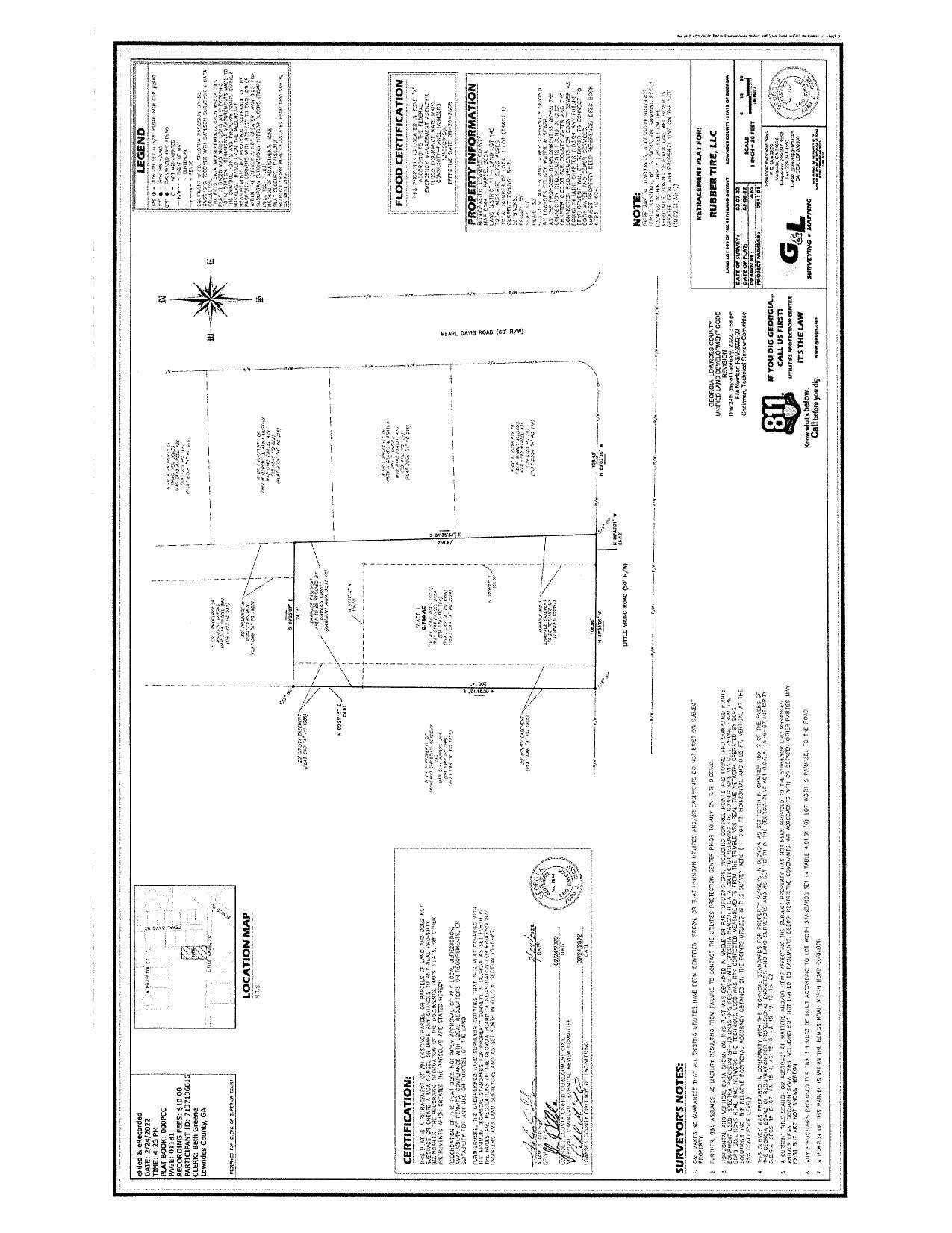 Map: Retracement Plat for Rubber Tire, LLC