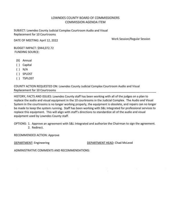 [BUDGET IMPACT: $944,072.72, no longer working properly, the equipment is obsolete, and repairs can no longer be made to keep the system running.]