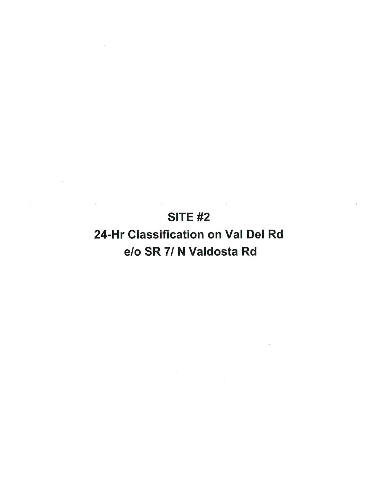 Site #2: 24-Hr Classification on Val Del Rd e/o N Valdosta Rd.