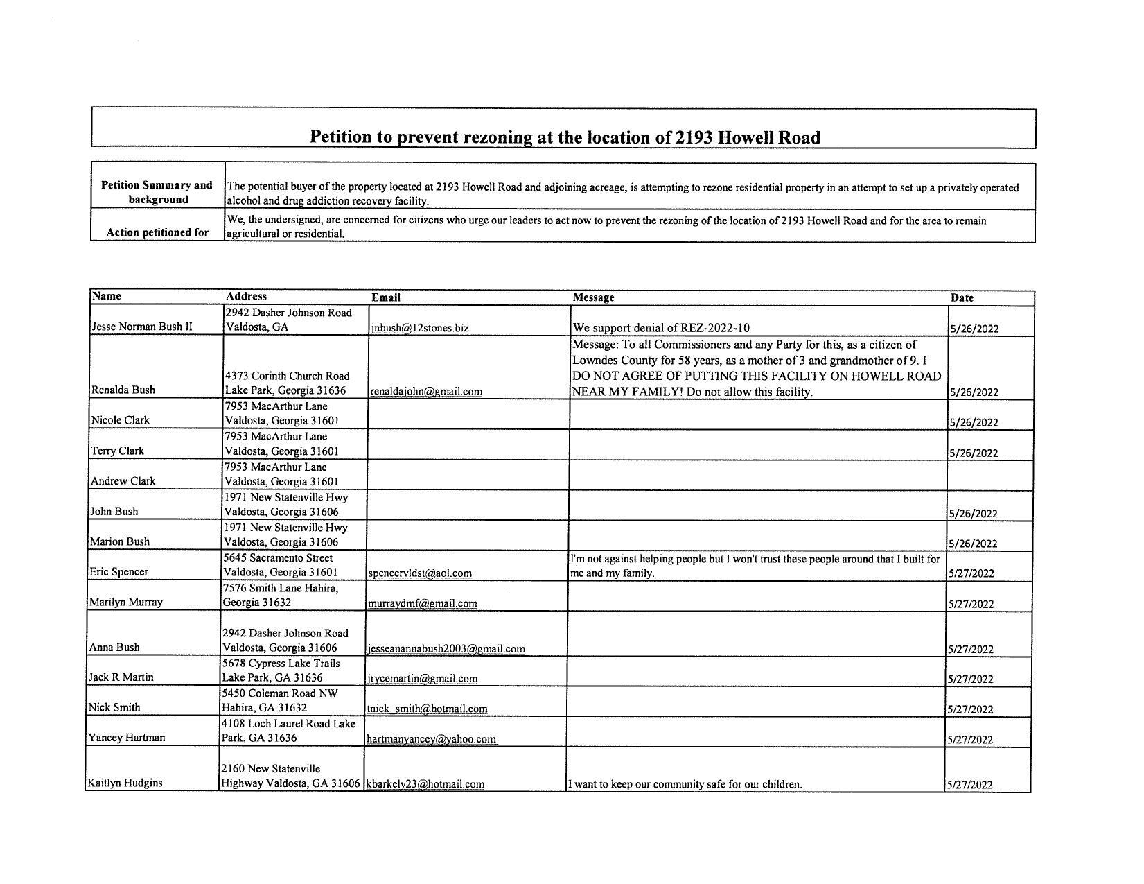 14373 Corinth Church Road DO NOT AGREE OF PUTTING THIS FACILITY ON HOWELL ROAD