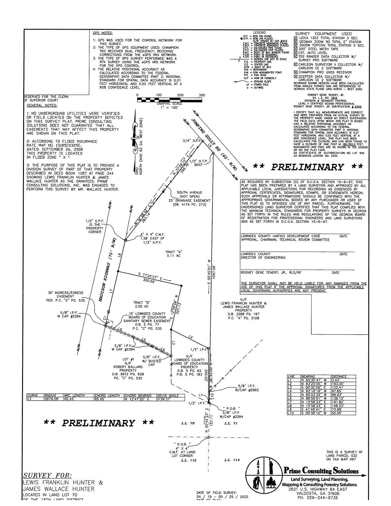 SURVEY for Lewis Franklin Hunter & James Wallace Hunter