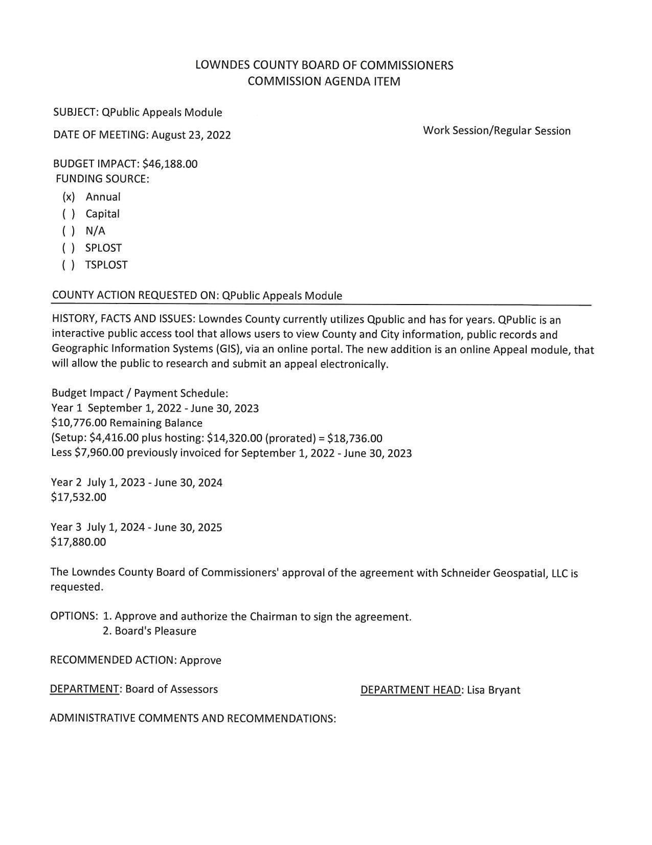 BUDGET IMPACT: $46,188.00