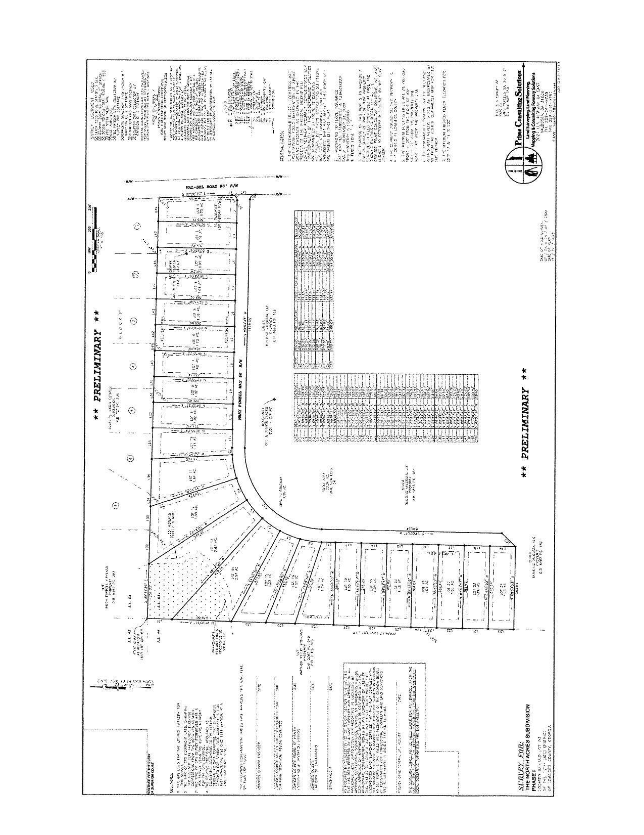 Preliminary survey plat