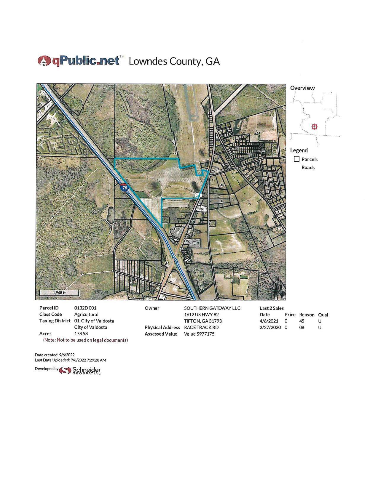 Map: on Race Track Road @ Madison Highway, backs up to I-75