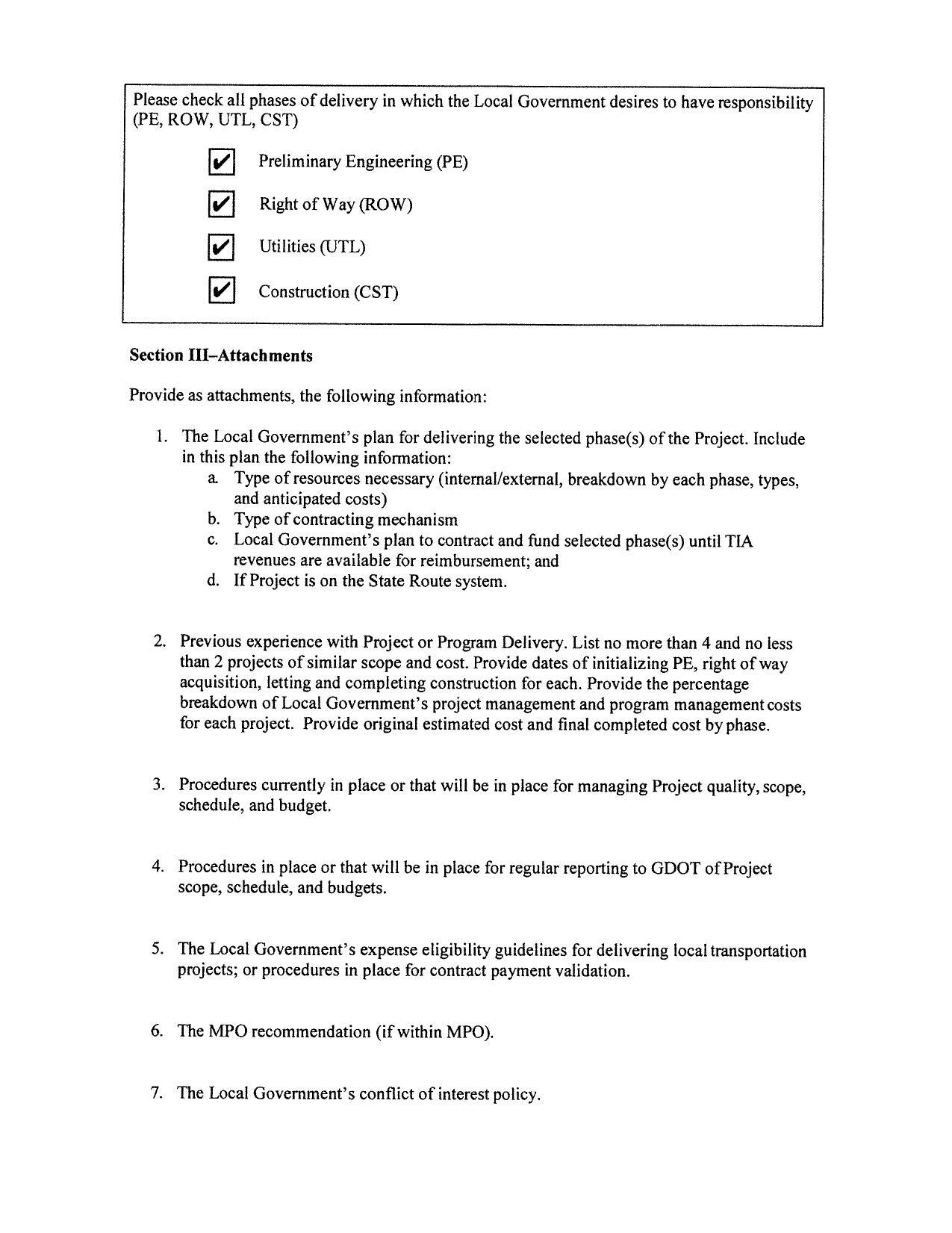 Section I1I-Attachments