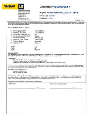 [((*) Quoted lead times are based on vendors’ current lead times for required equipment. Due to current market volatility with respect to shortages of goods, until further notice, quoted lead times]