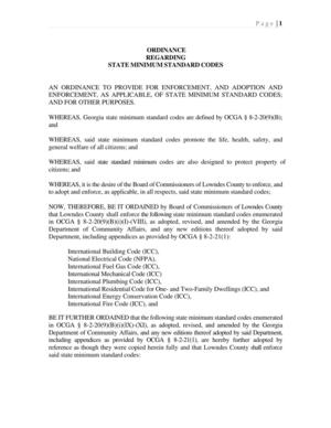 [ORDINANCE REGARDING STATE MINIMUM STANDARD CODES]