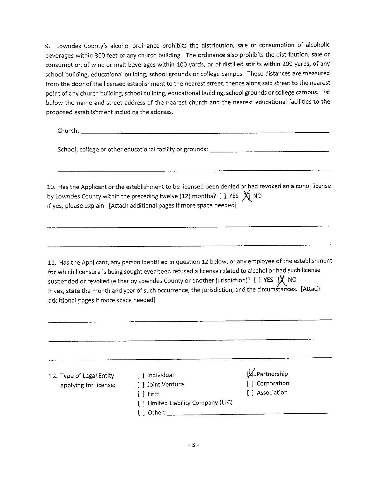 beverages within 300 feet of any church building. The ordinance also prohibits the distribution, sale or