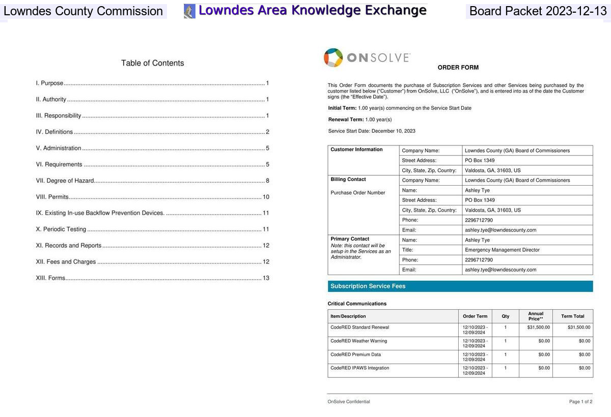 Collage, Lowndes County Commission Board Packet 2023-11-13