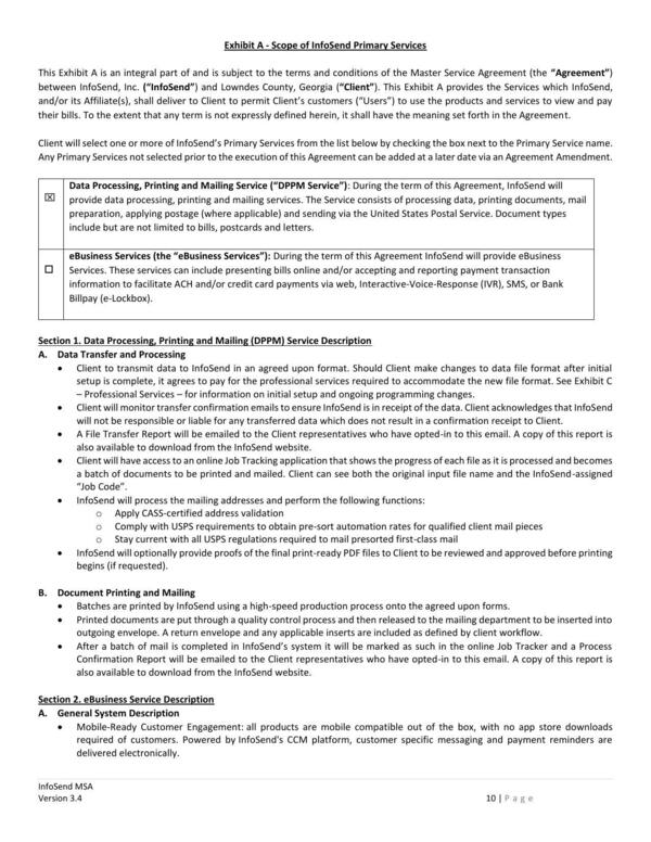 Section 1. Data Processing, Printing and Mailing (DPPM) Service Description